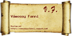 Vámossy Fanni névjegykártya