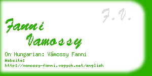 fanni vamossy business card