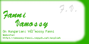 fanni vamossy business card